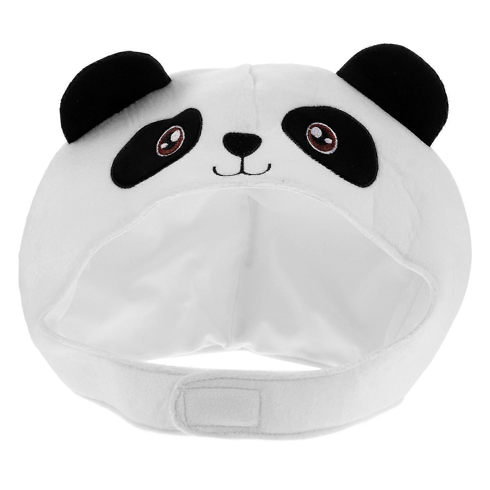 Funny Plush Hats Panda Head Hat for Party 2Pcs Soft Warm Plush Headgear