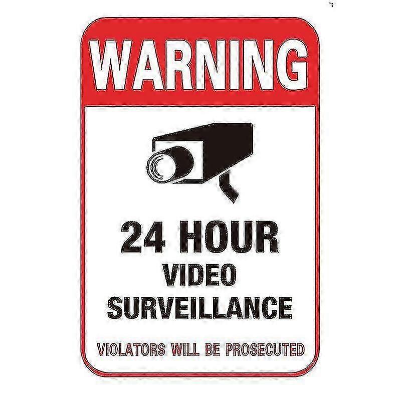 24h Cctv Video Camera System Security Warning Sign Sticker (10pcs)