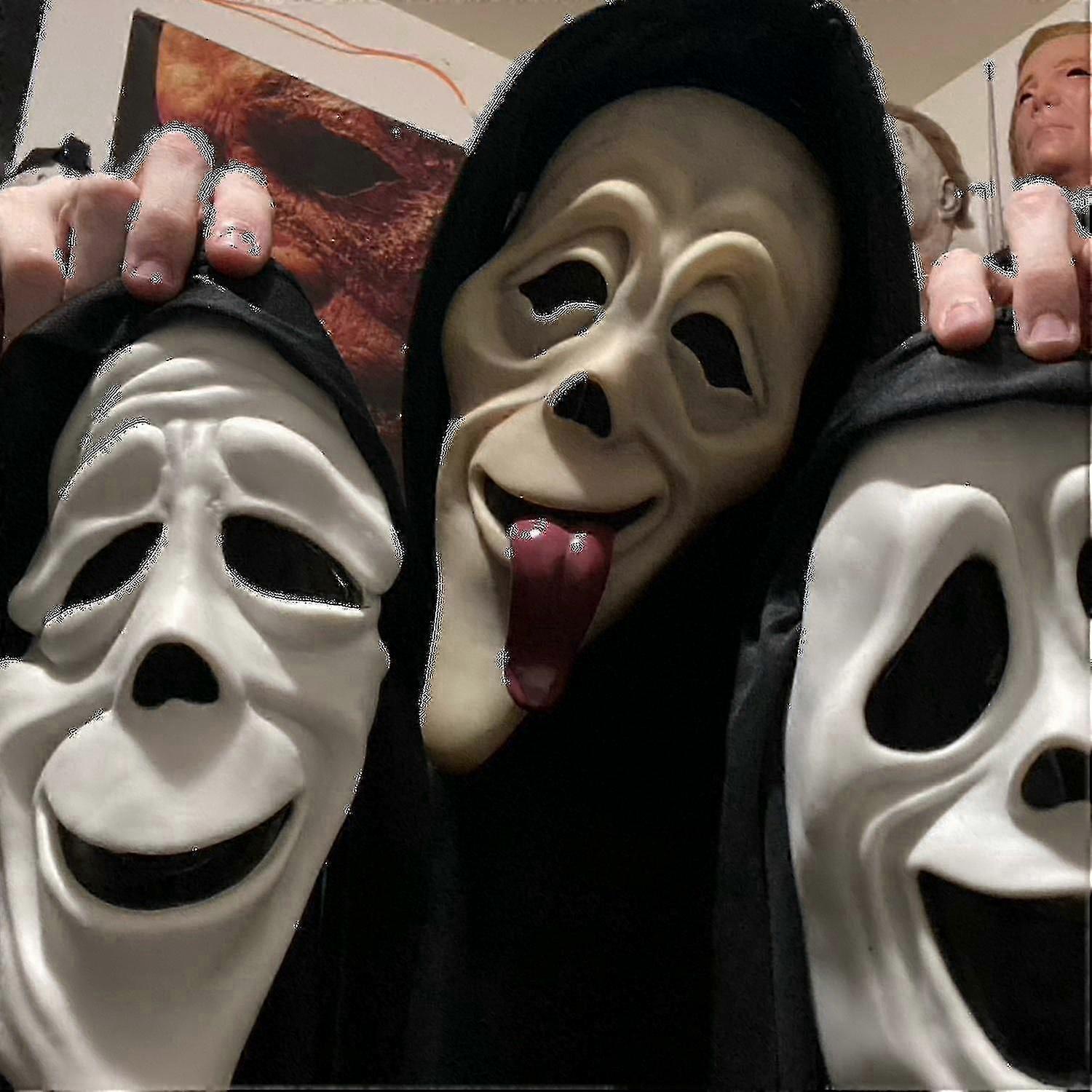 Face Scream Horrormaske, Kostümrequisiten für Erwachsene - FKB