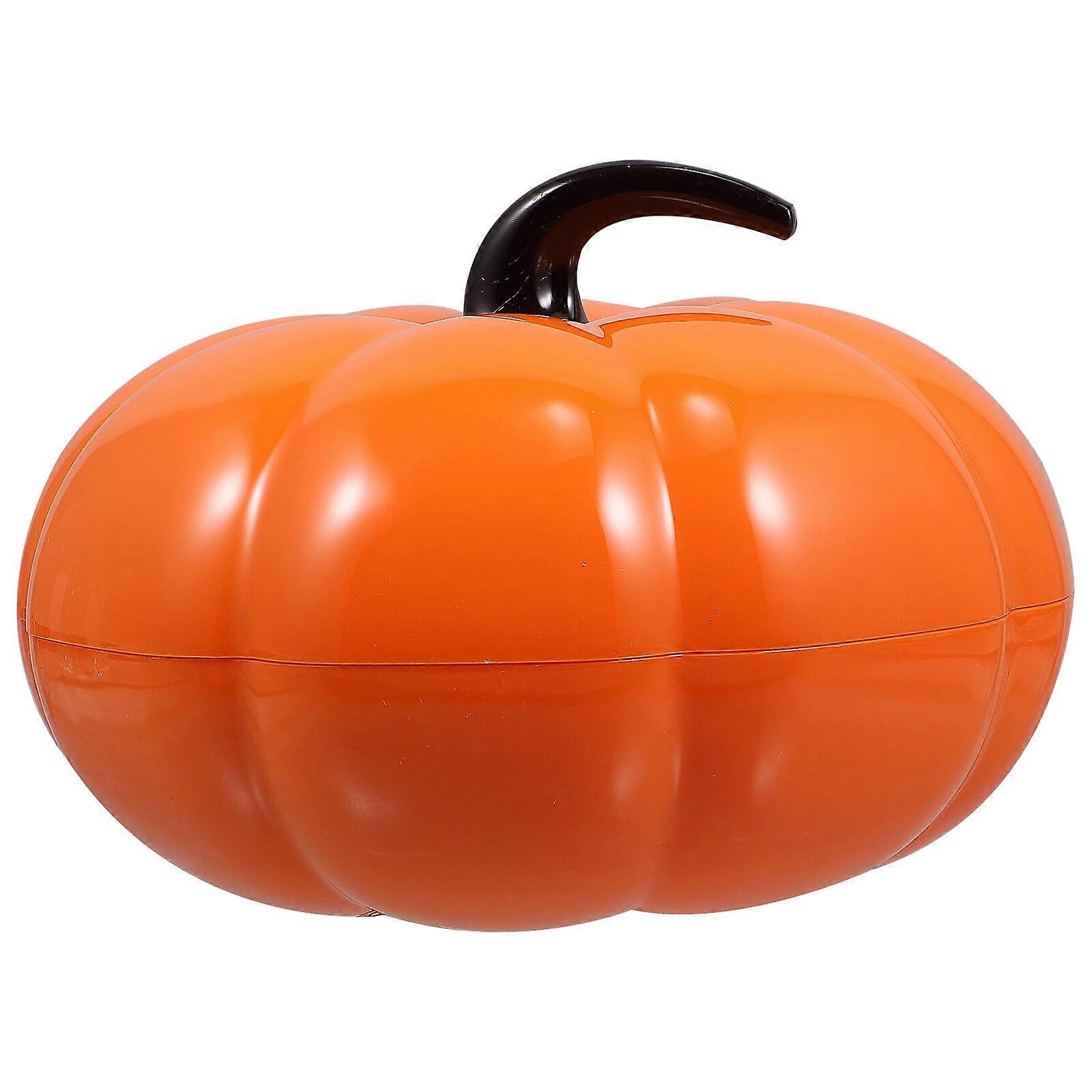 1Pc Candy Cookies Chocolate Goodies Plastic Pumpkin Shaped Storage Box (Orange)