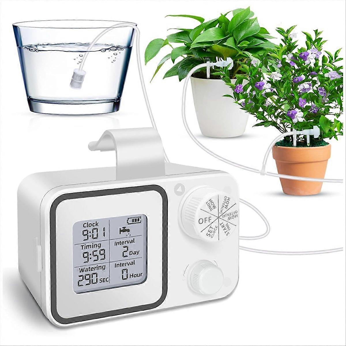 Automatic Watering System with Adjustable Drippers Automatic Drip Irrigation Kit with Customize Schedule Water