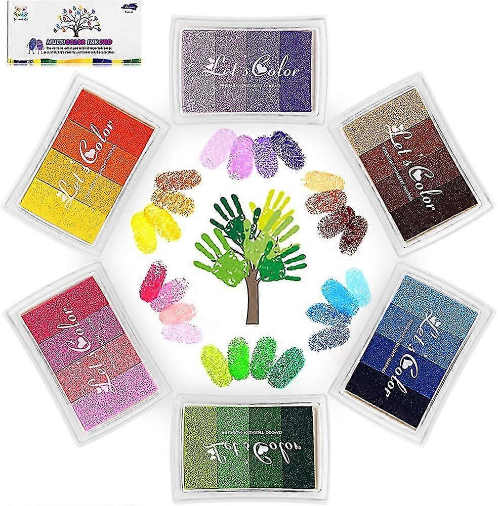 24 farieb Súprava atramentovej podložky, podložka na atrament od odtlačkov prstov Netoxická umývateľná podložka na atrament