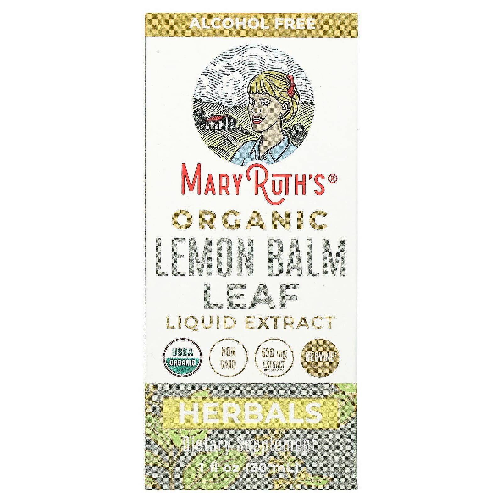 Organic Lemon Balm Leaf Liquid Extract, Alcohol Free, 1 fl oz (30 ml)