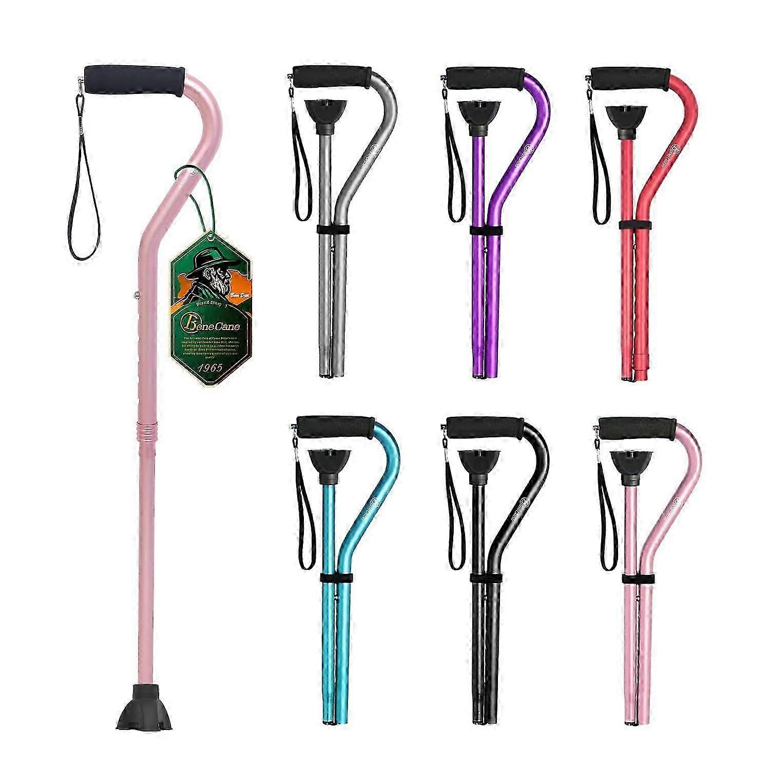 Adjustable Offset Soft Cushioned Sturdy Walking Cane for Elderly Collapsible