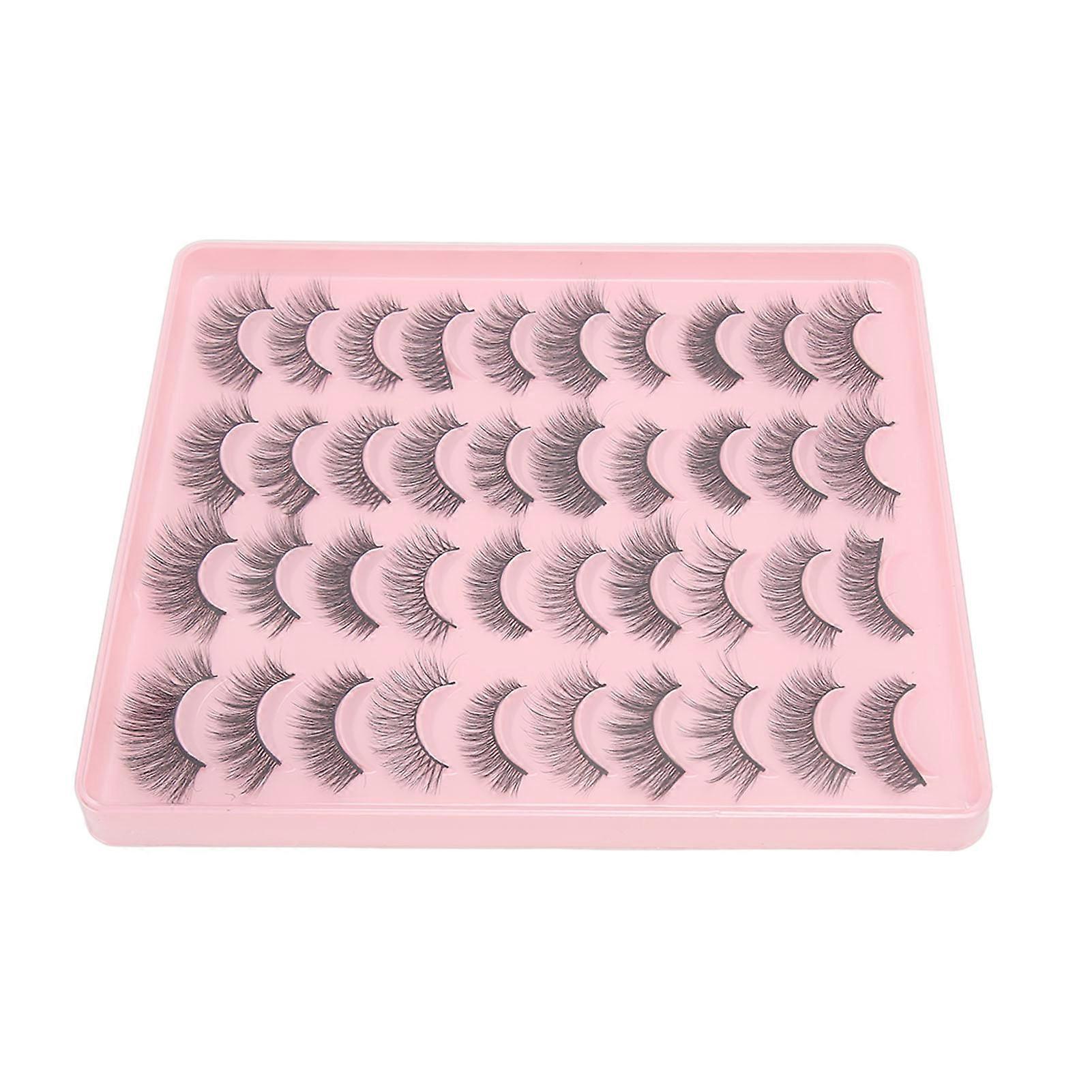 20 Pairs Wispy Volume Synthetic Fiber False Eyelashes Fluffy Set
