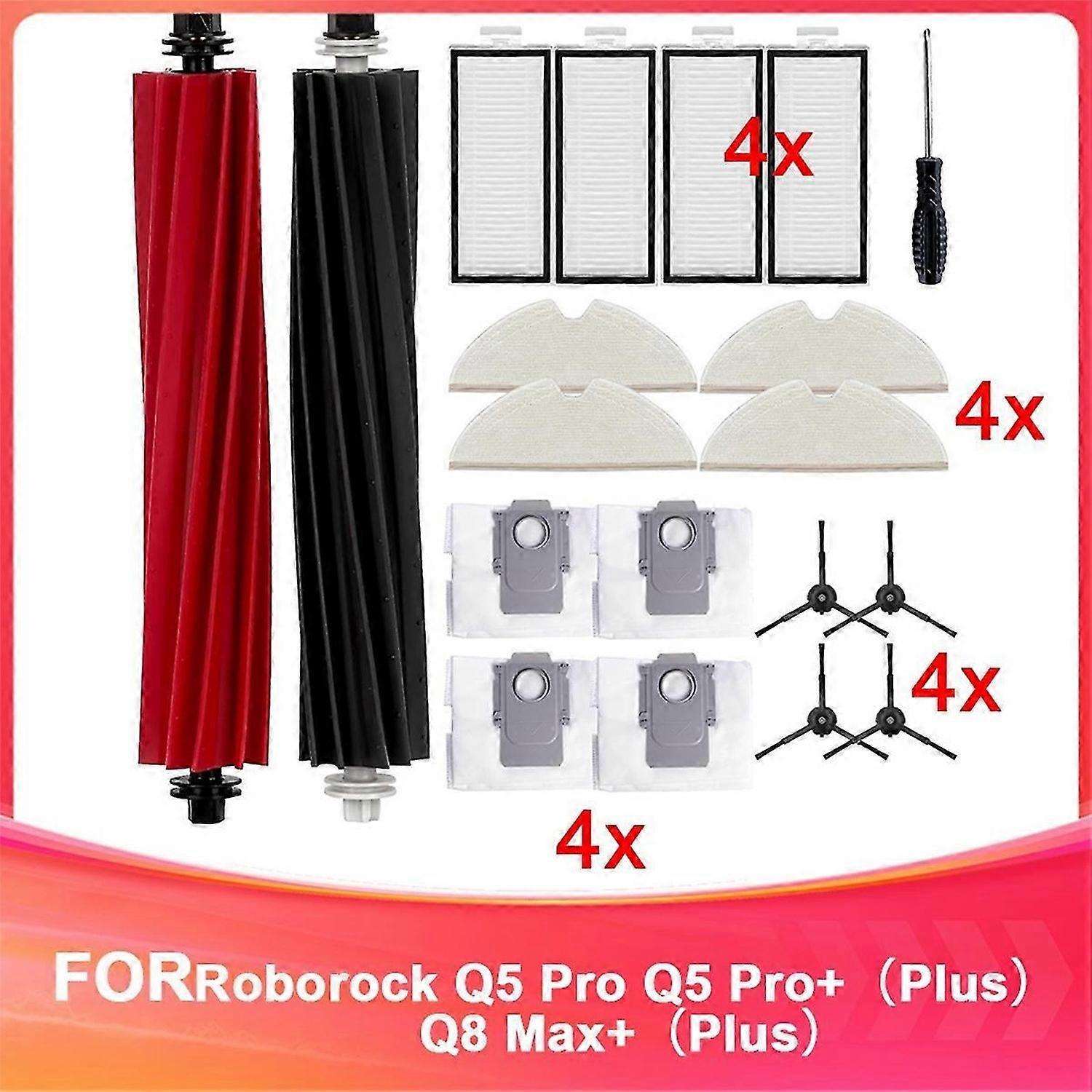 Replacement Parts Kit for Roborock Q5 Pro, Q5 Pro+ (Plus), Q8 Max, and Q8 Max+ (Plus) Robot Vacuum C