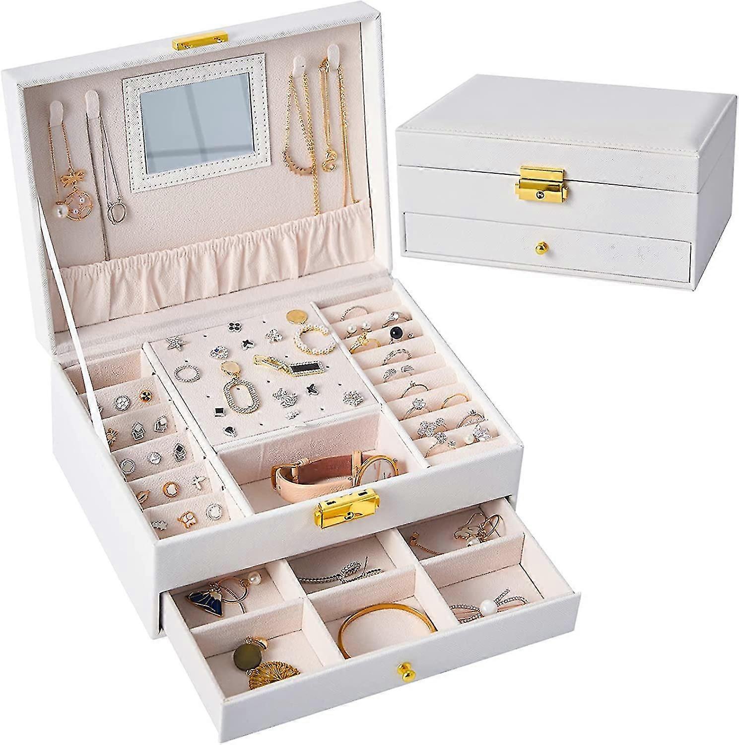 Jewellery Box Organiser 2 Layers(white)
