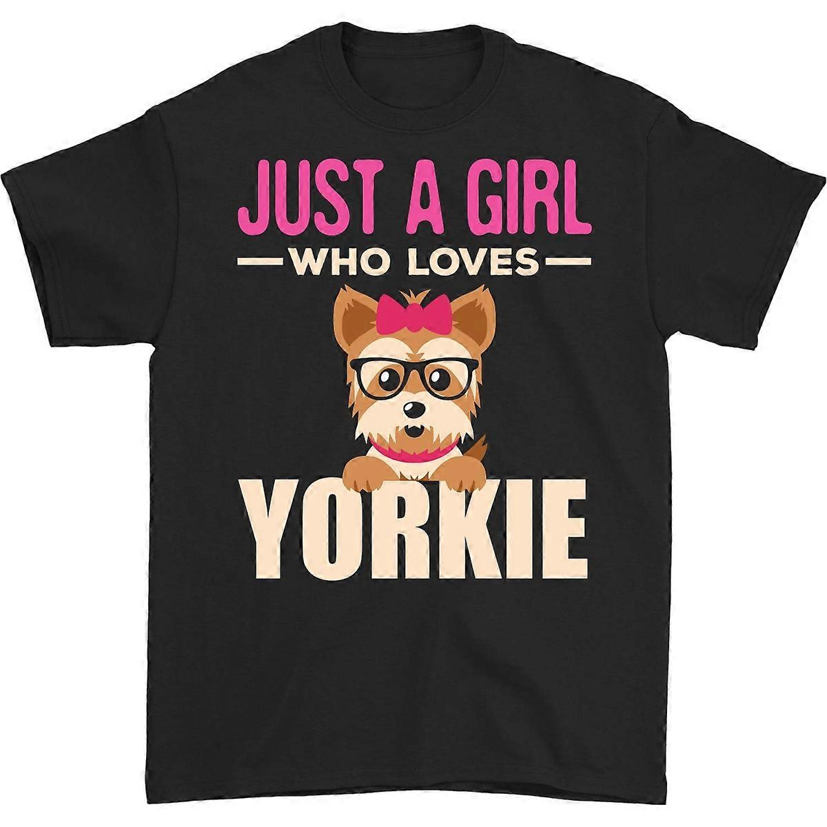 רק ילדה שאוהבת חולצת טריקו יורקי, יורקשייר טרייר אוהב מתנה לבעלים של כלבים, חולצות טריקו חמודות של גור לחיות מחמד