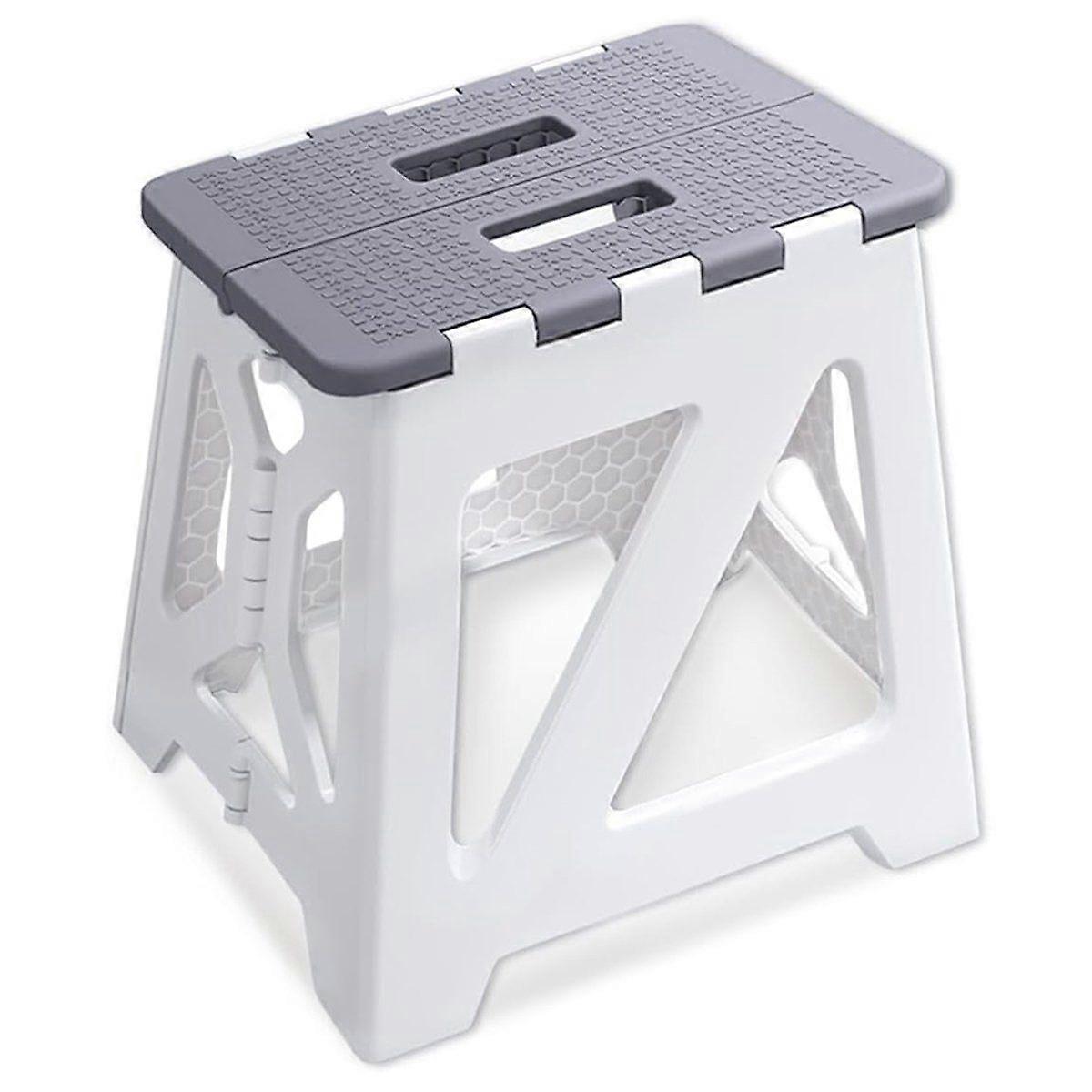 Foldable Step Stool,12.9" Tall Up to 300 Lb Sturdy Plastic Folding Step Stool, Portable Small, Comp