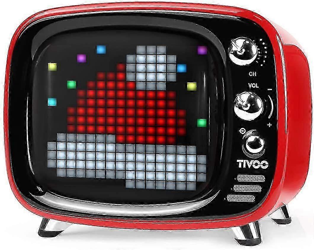 Divoom tivoo V5.2 Bluetooth speaker with Smart Pixel Art screen,Red