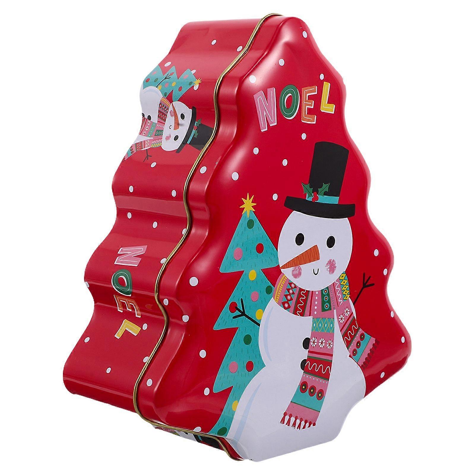 Christmas Candy Boxes: Tree Shaped Treats Boxes With Lids - Iron Containers For Candy Cookie - Fillable Ornament For Holiday Favor