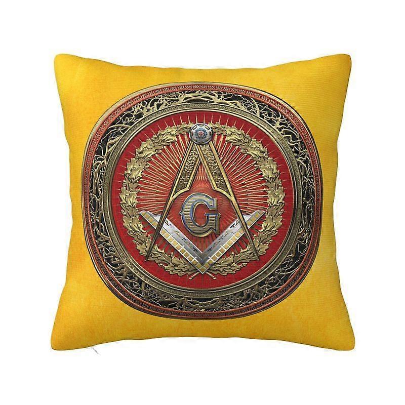 c616 Logotipo Maçom Capa de Almofada Poliéster Maçônico Mason Freemasonry Fronha para Sofá Fronha de Carro Decoração de Quarto kjs616