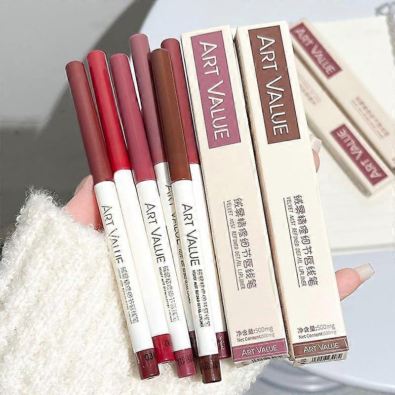 6 Counts Lipstick Set, Velvet Matte Finish, Precision Detailing, Smooth Texture, Long-Lasting Color, Lip Liner Included