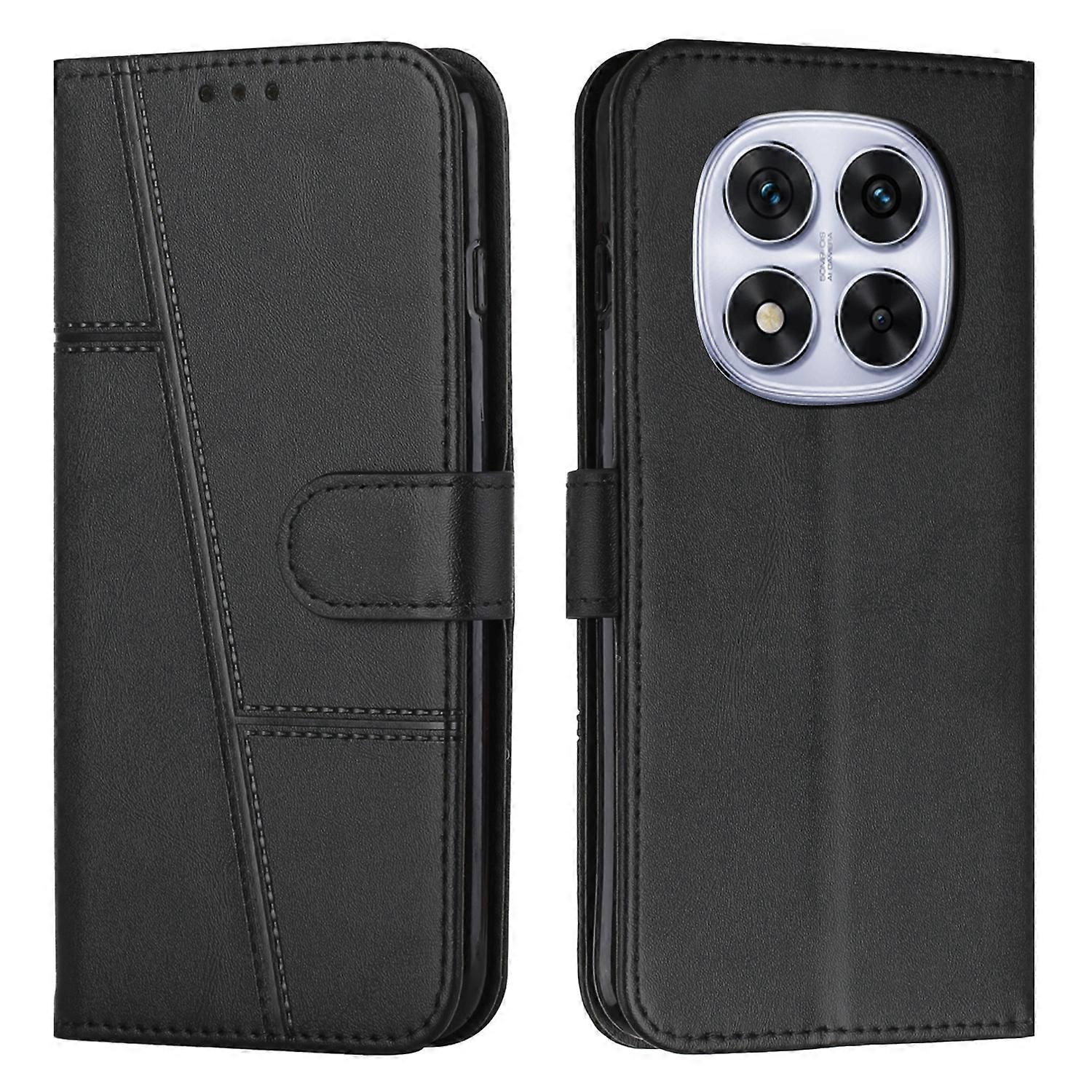 Stitching Calf Texture Buckle Leather Phone Case