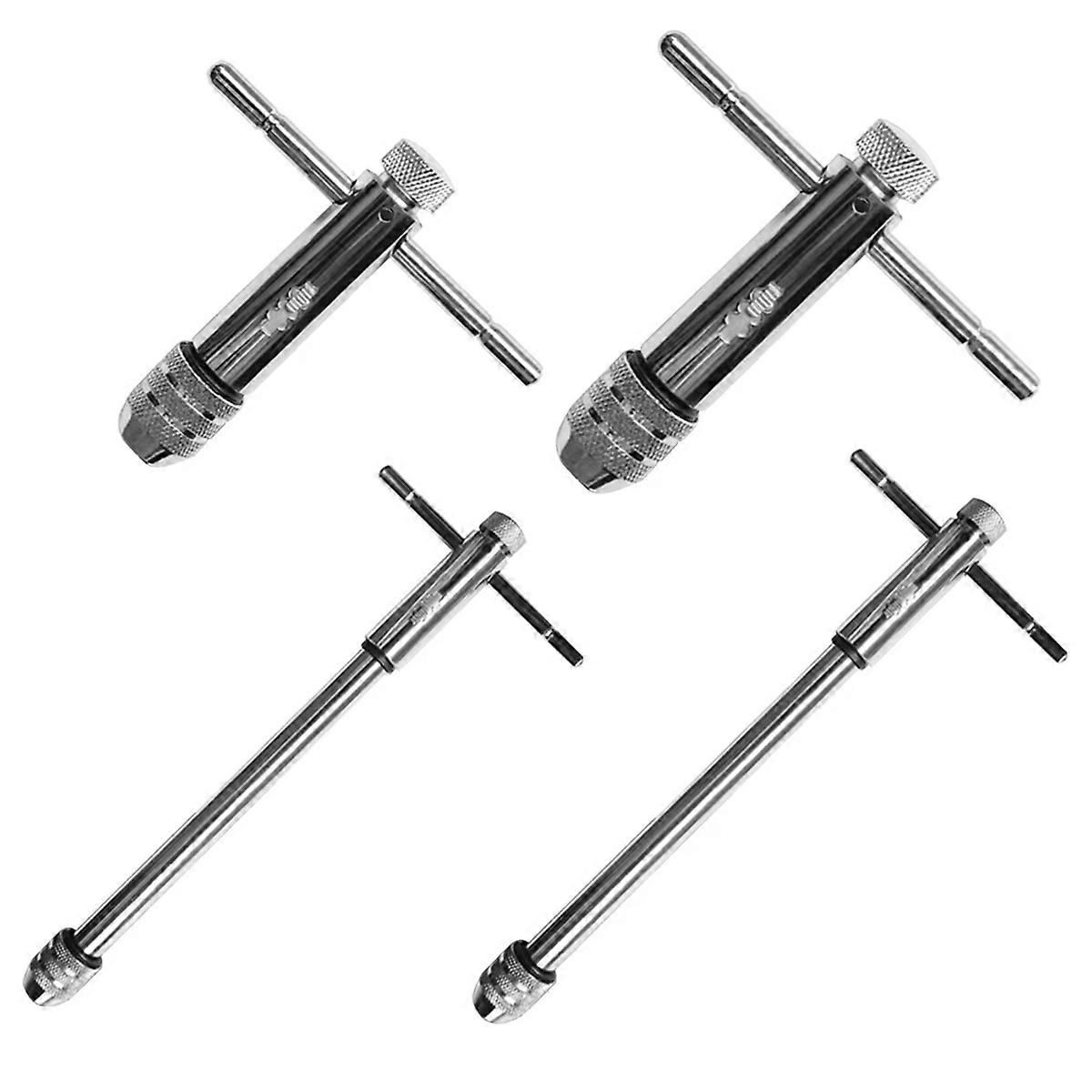 Adjustable T-Handle Ratchet Tap Wrench Reamer Hand Manual Holder Wrench M3-M8 M5- Metric T-Shaped Tap Hand Tapping