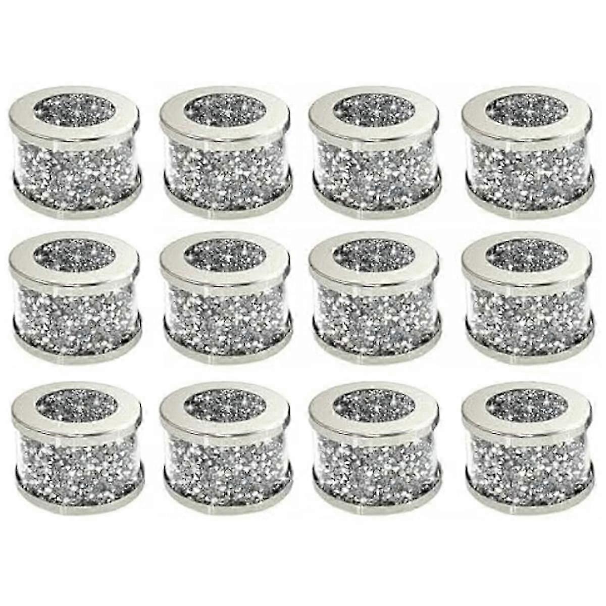 Napkin Rings Holder 12pcs Crystal Glass