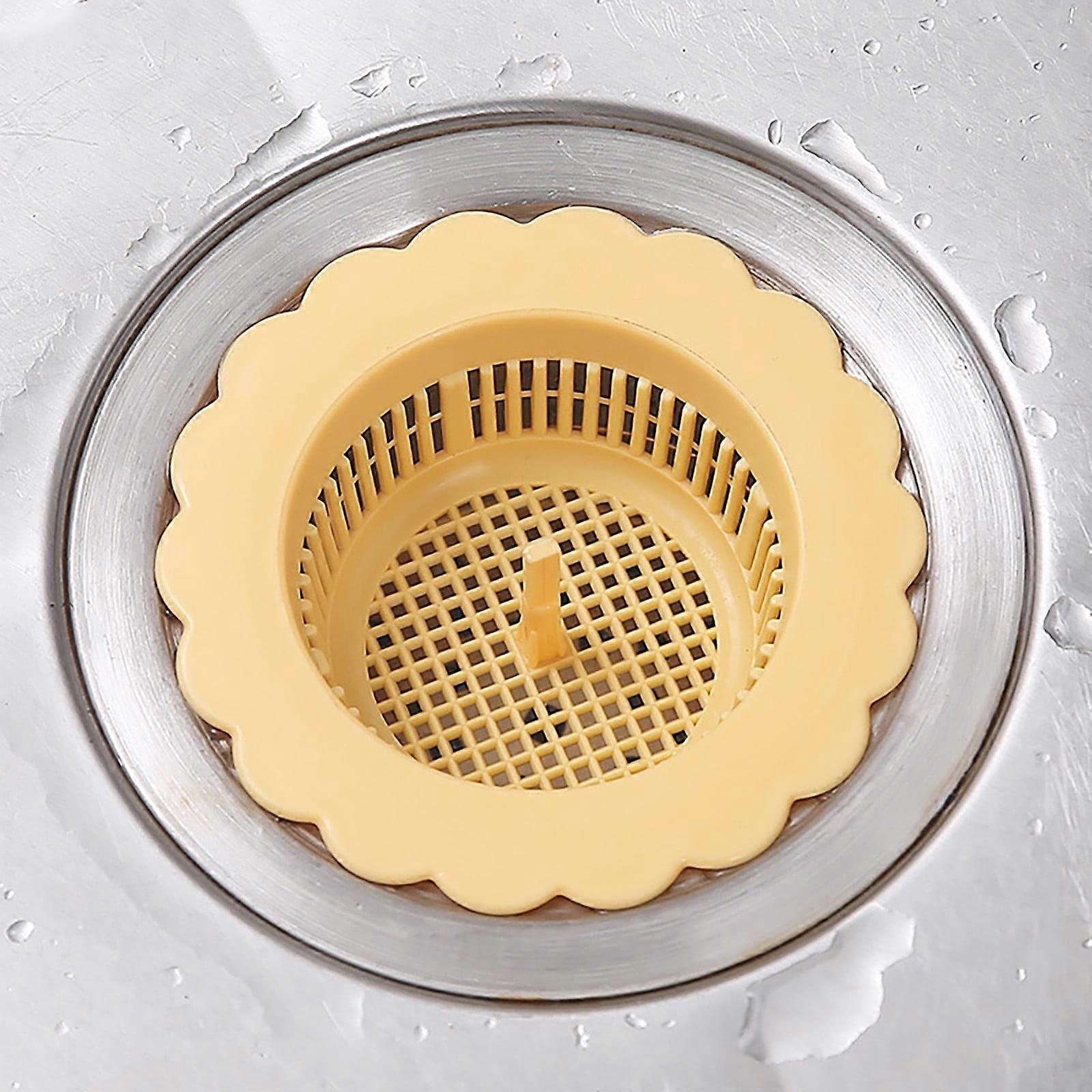 Kitchen Sink Strainer Drain Plug Filter with Large Wide Rim, Drains Sieve Spout Filter Basket Compatible with Kitchen Sinks