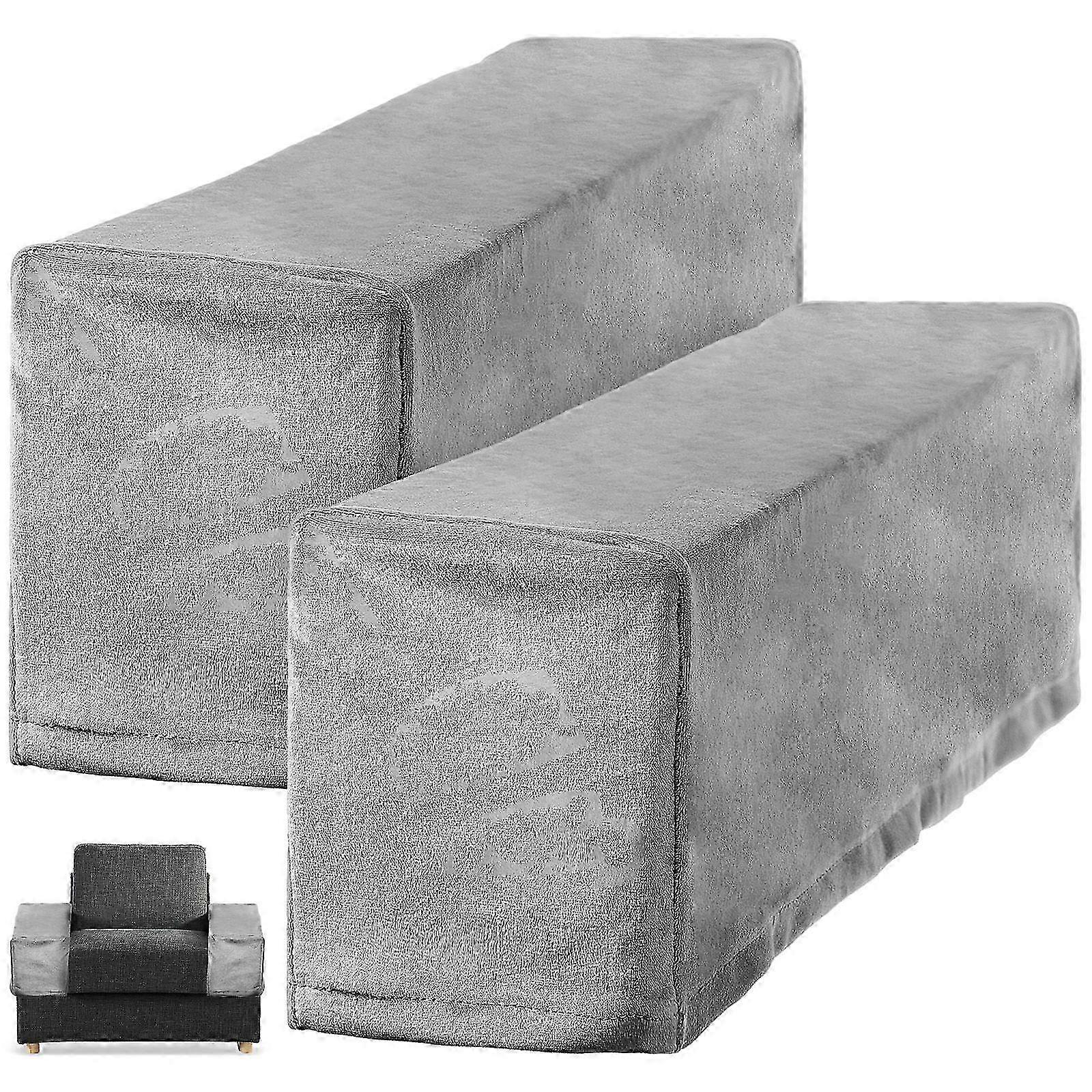 2 Pcs Universal Sofa Armrest Covers Elastic Armrest Protectors Couch Armrest SlipcoversGrey
