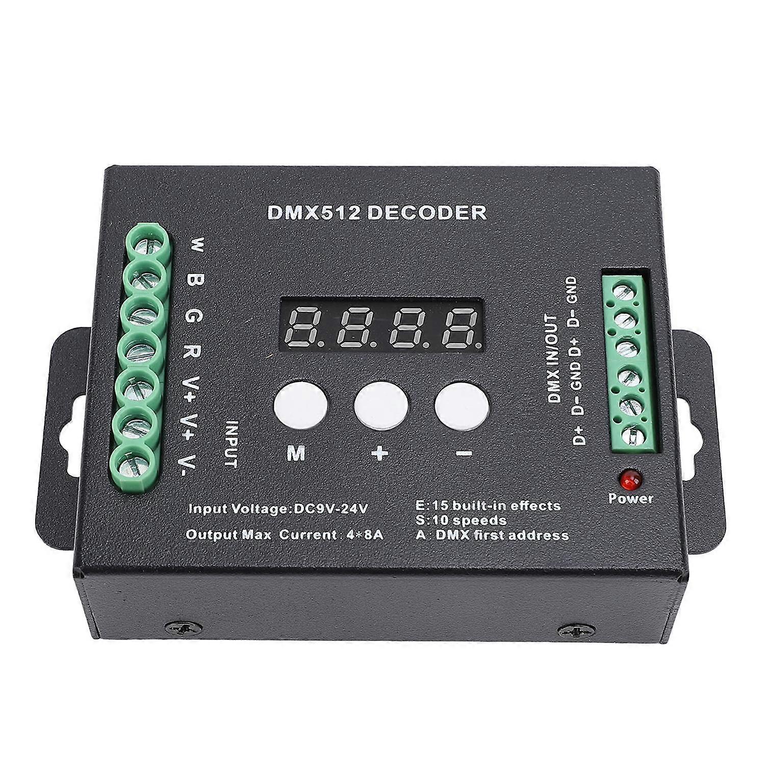 4CH Digital Display LED Decoder DMX512 Controller Constant Voltage RGBW Decoder for Stage Lighting M