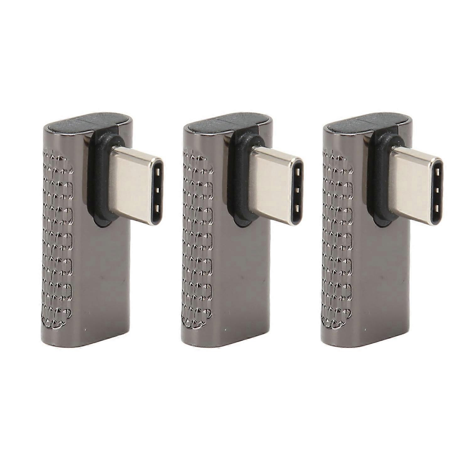 3Pcs USB C Right Angle Adapter Female to Male 20Gbps 8K 60Hz Middle Bend Type C 4.0 Adapter for PC P