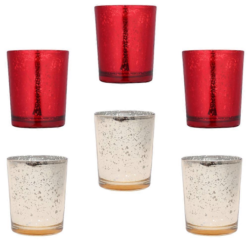 Glass Candleholder Candle Cups for Dining Table Decoration 6Pcs