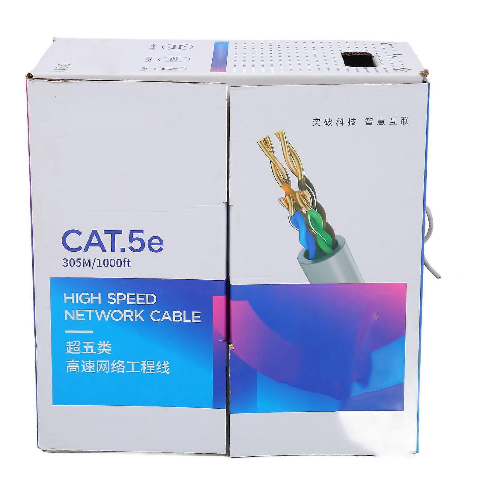 Cat5e Network Cable 1000ft High Speed Flame Retardant Original Copper Ethernet Cord