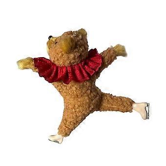 Llavero de peluche en miniatura, multiusos, accesorio peludo para estilos de vida activos, oso blanco patinador.
