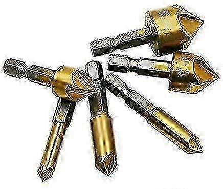 LM Countersink Drill Bit, Countersink Drill Bit Set with 82 Degree Center Countersink Bits for Wood Quick Change Bit 6mm - 19mm 6 Pcs HGM