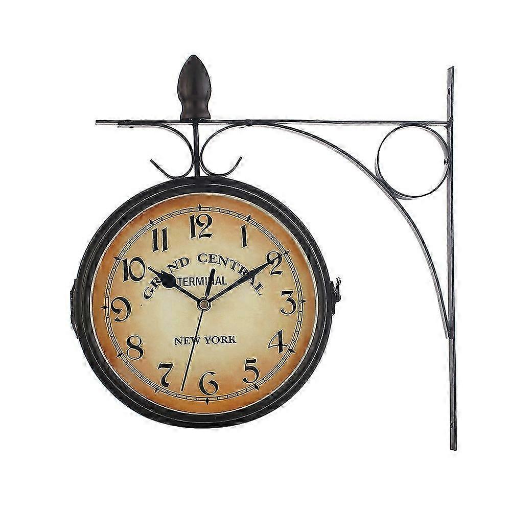 Large Outdoor Double-Sided Clock - 35cm Wall Mounted Time Display for Gardens