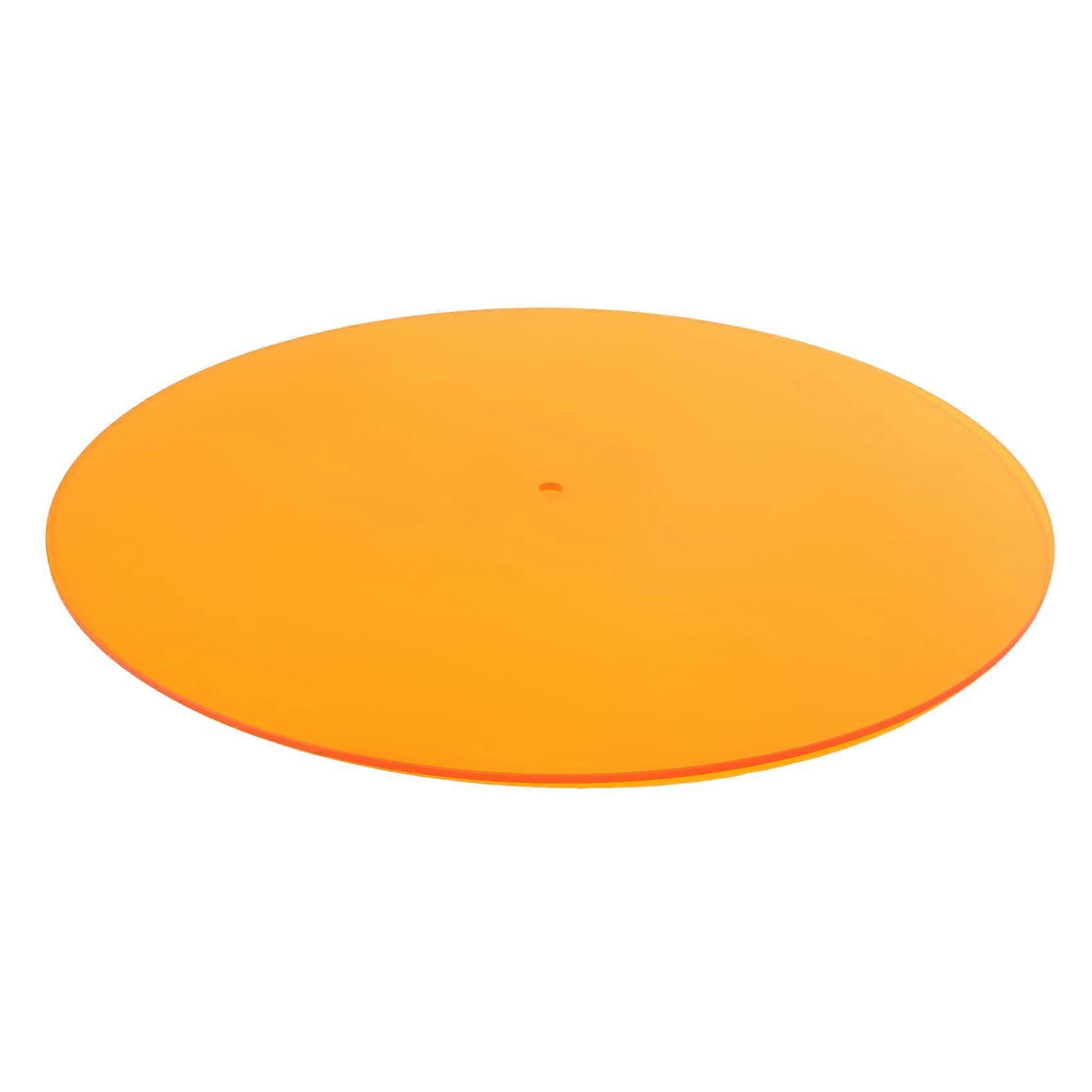 300mm X 3mm Acrylic Slip Mat for Phonograph Turntable Vinyl Anti-Static Practical Disc Player LP Mat Vinyl Record Pad,C Transparent-orange