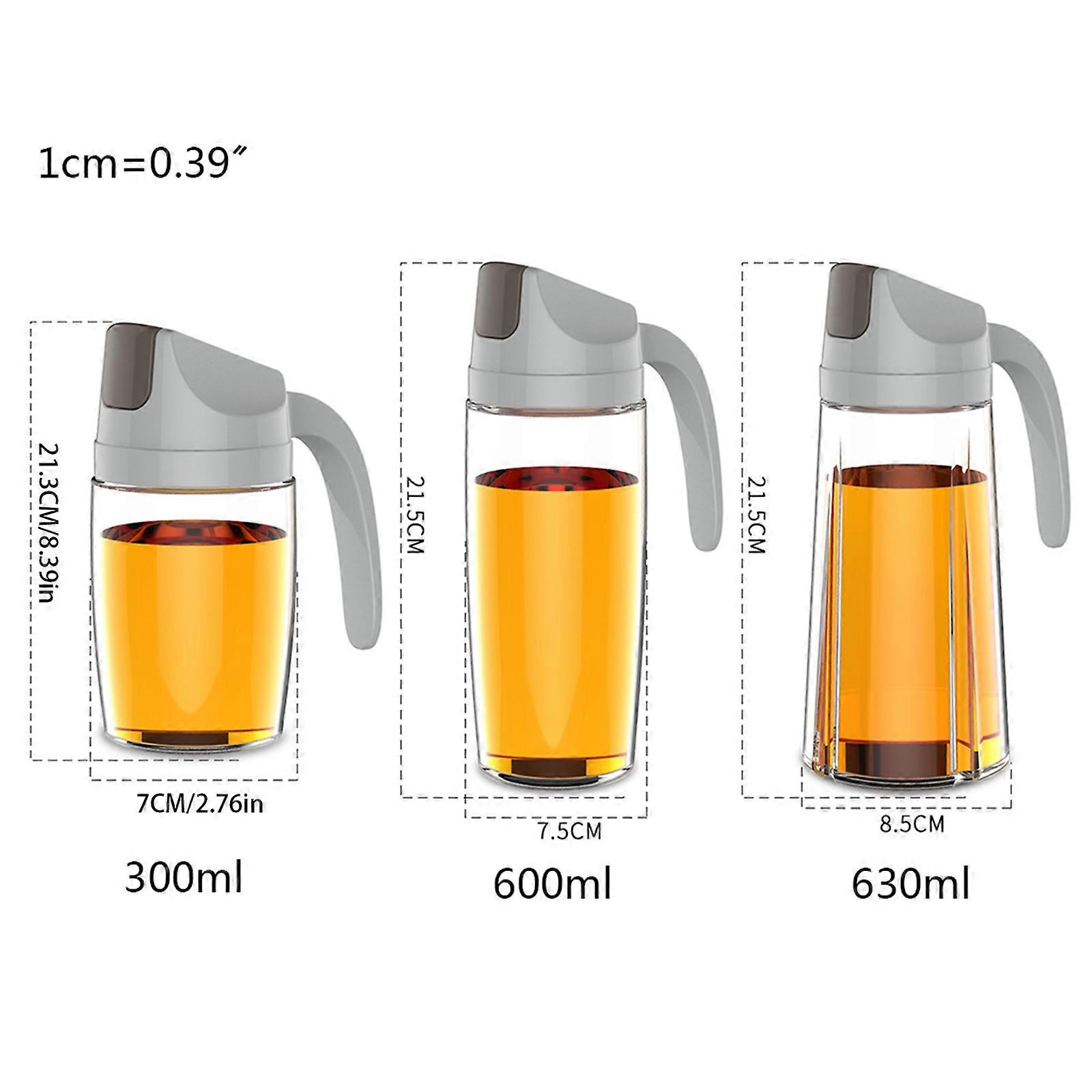 Auto Flip Olive Oil Dispenser Container  Leakproof  With Automatic Cap and Stopper Non-Drip Large/Small Size  Gray