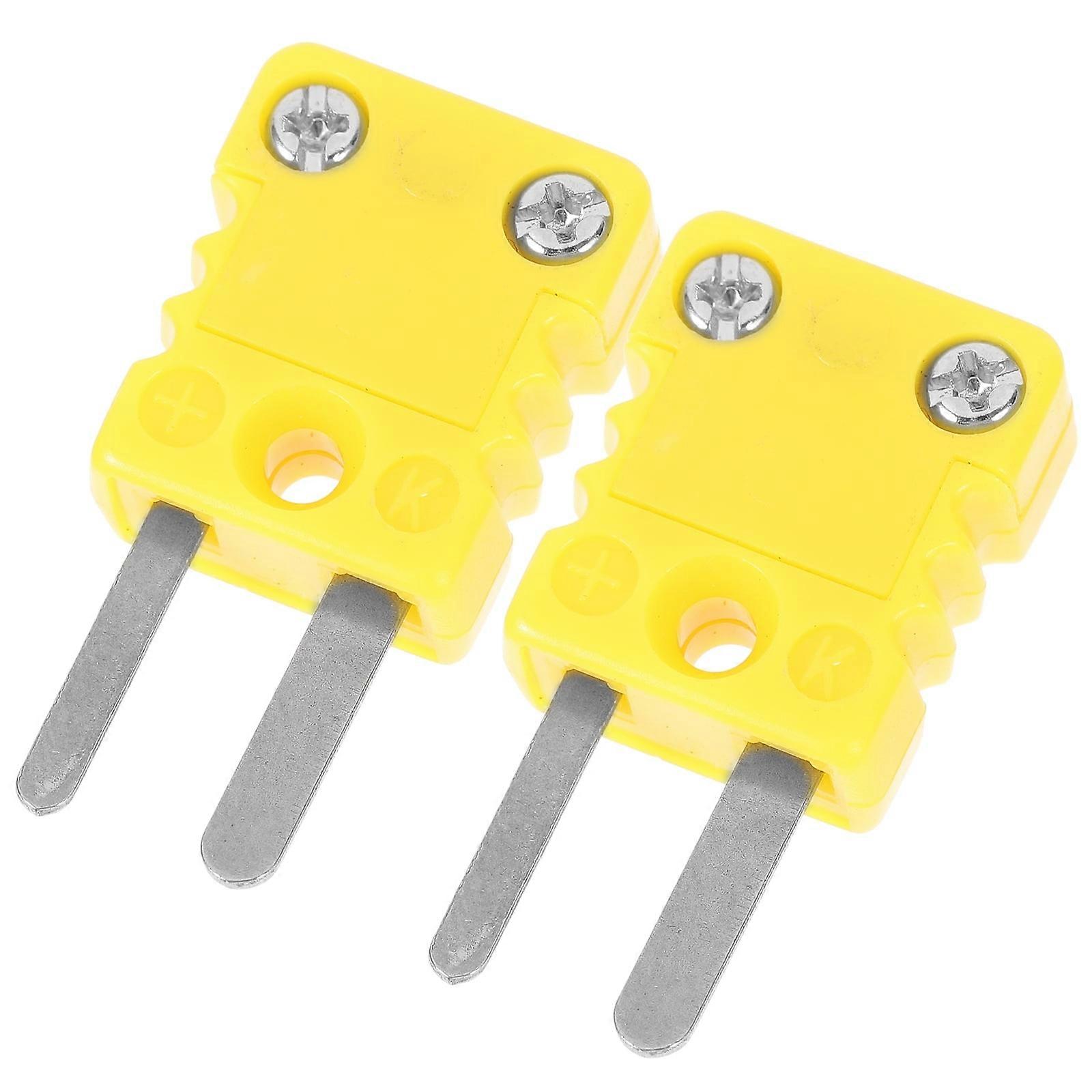 2 Pcs K Type Thermocouple Connectors, Easy Install Adapters, compatible with K Type Wire, Plastic Cable Plugs