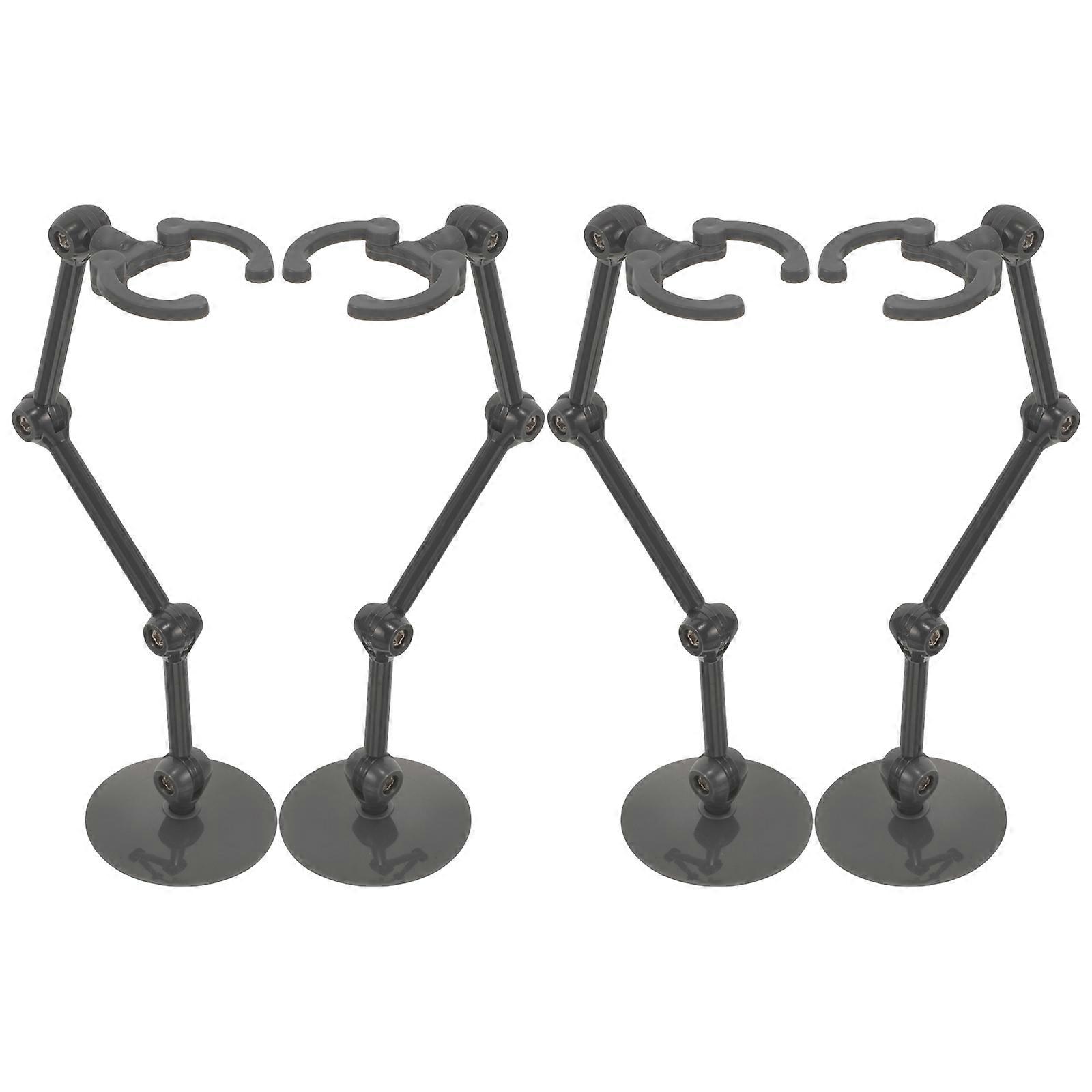 Black Action Figure Stand for Displaying Models 12Pcs Durable Plastic