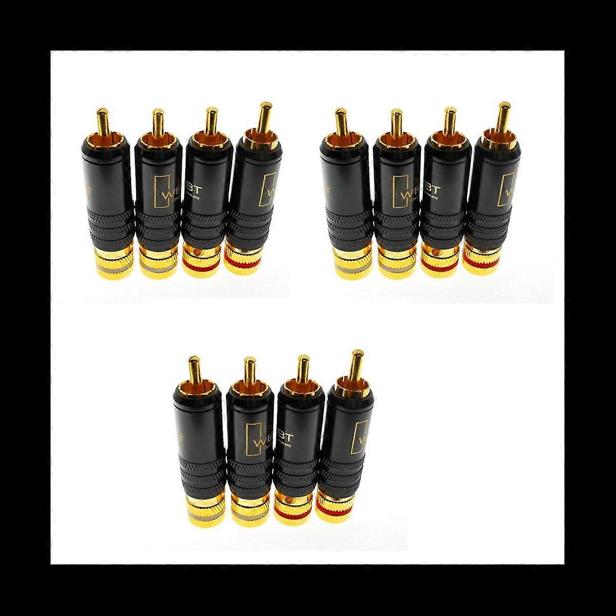 12x WBT-0144 Gold Plated for Plug for Plug-in Type AV Audio and Video Plug Video Plug Connector