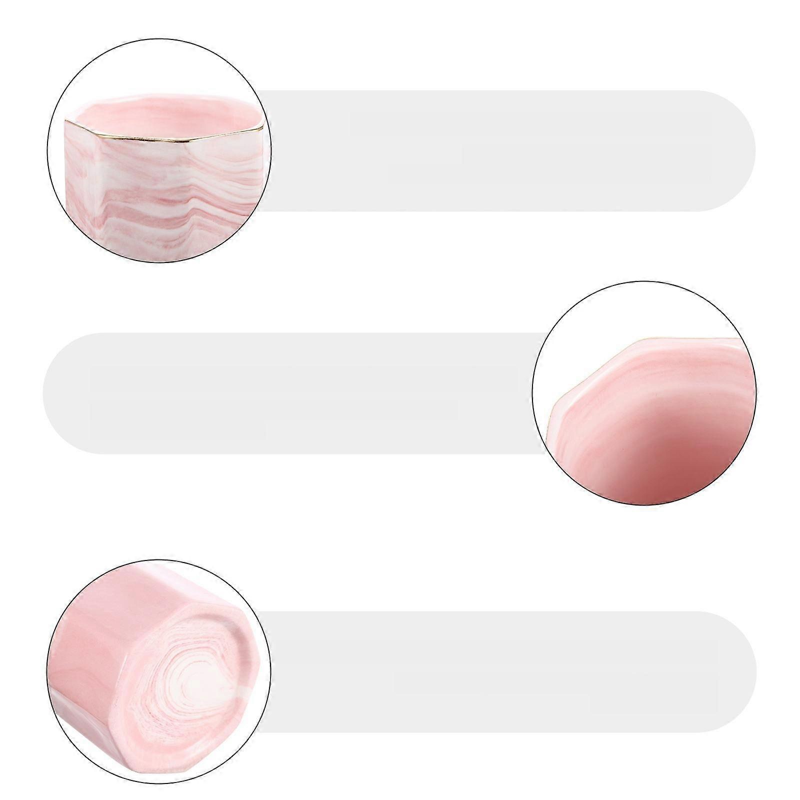 Makeup Brush Holder Pink Ceramic Cup for Storage Use