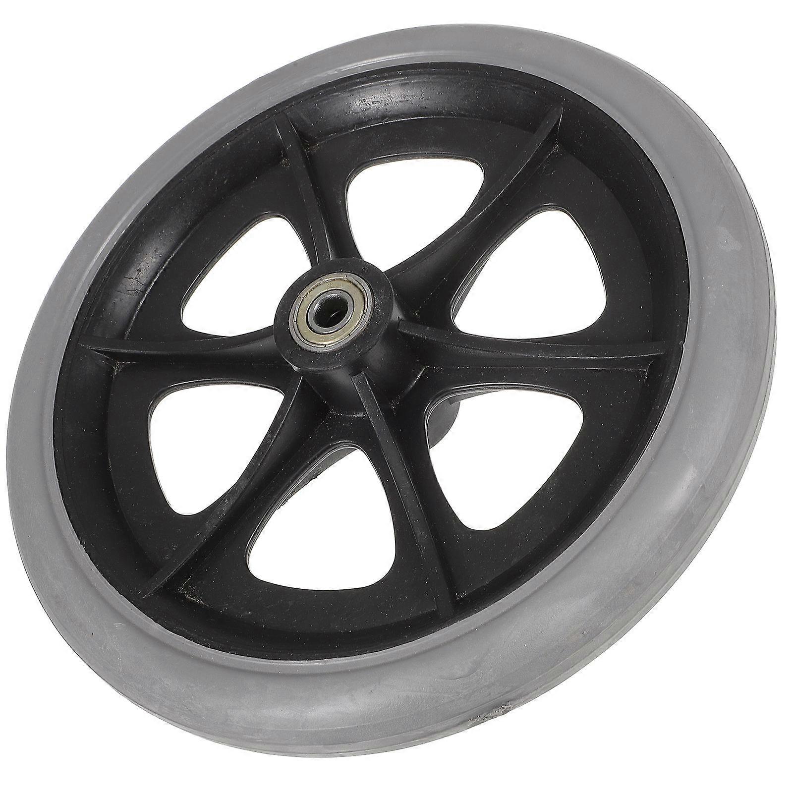 Wheelchair Solid Wheel Replacement Front Wheel Daily Use Plastic Black for 1Pack
