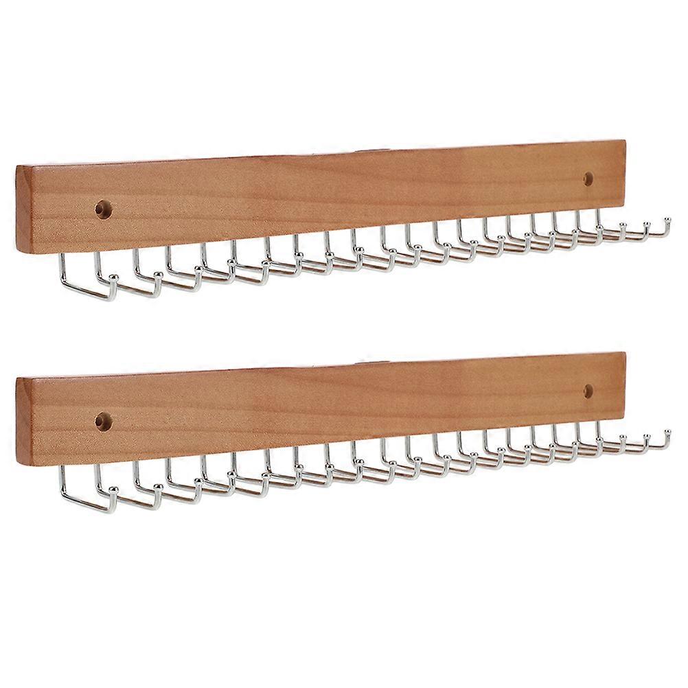 Khaki Wall Mount Tie and Belt Rack 2Pcs for Efficient Storage