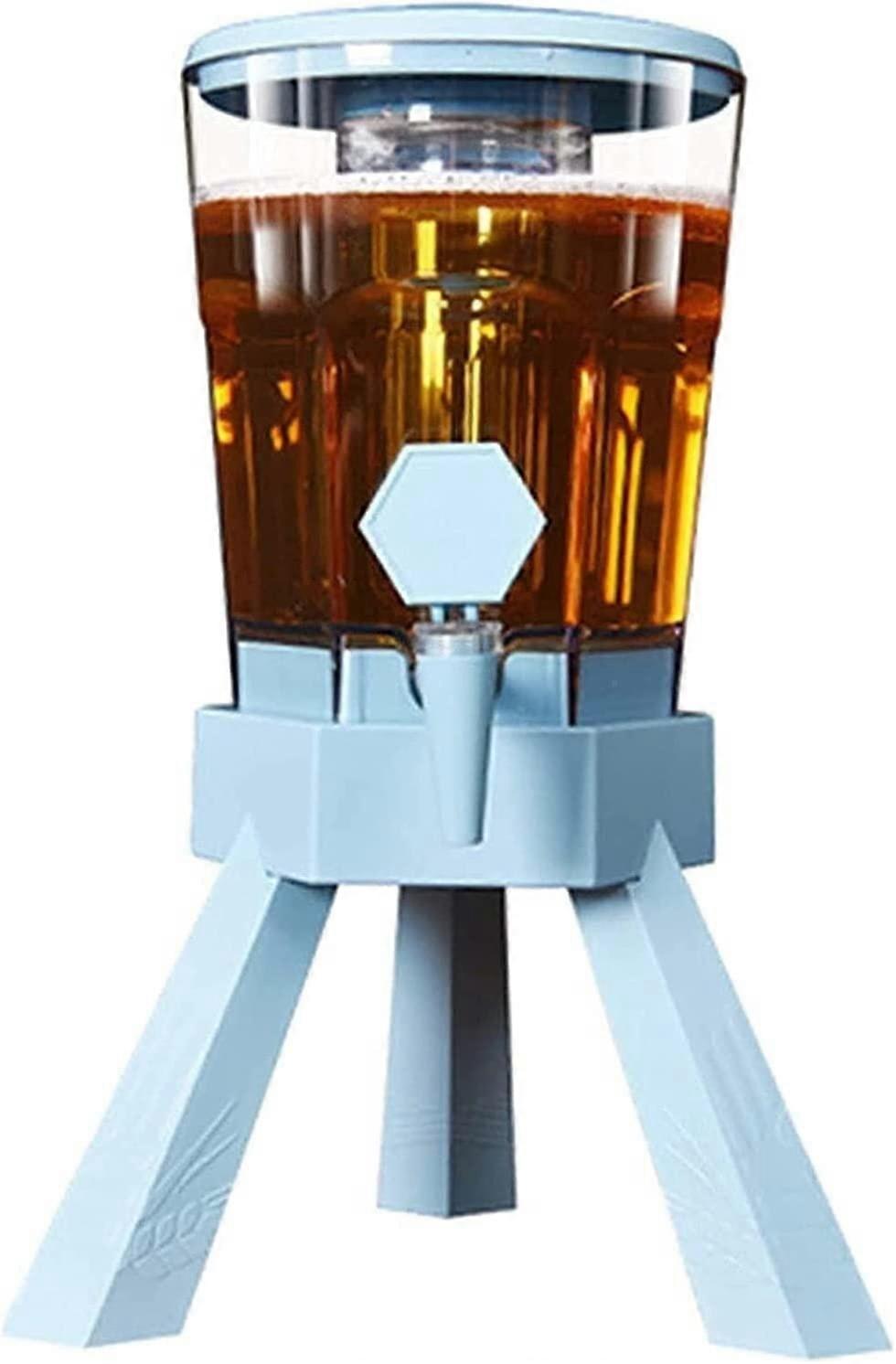 Beer Dispenser 3L Beverage Tower with Detachable Ice Tube and LED Light for Parties and Bars