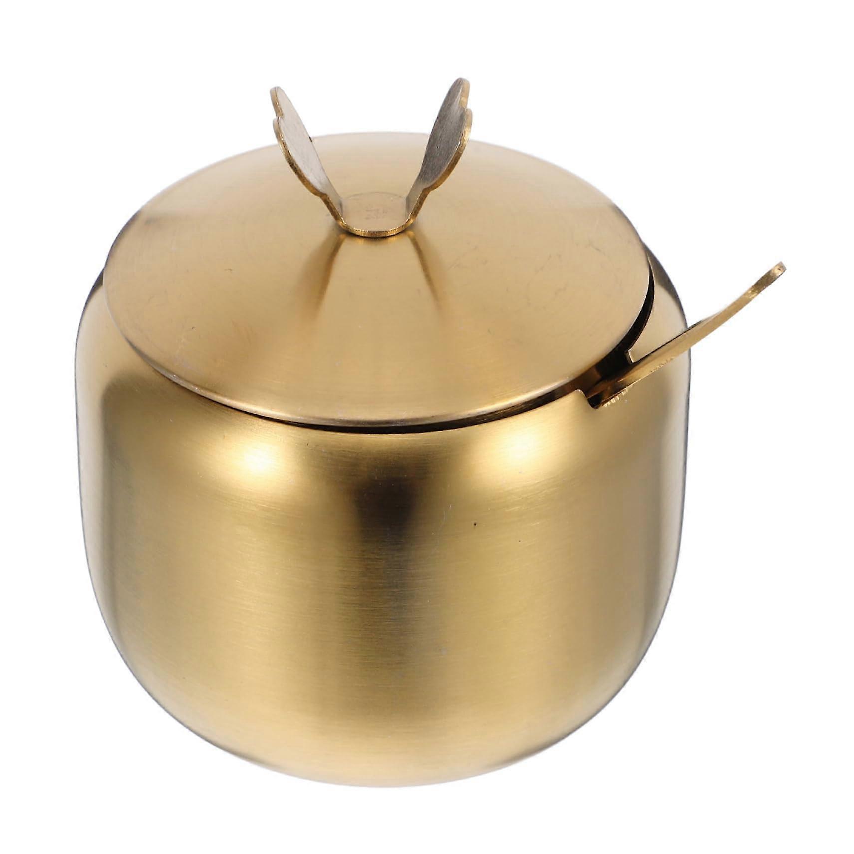 Stainless Steel Spice Jar with Spoon and Lid for Salt Sugar Seasoning Storage, SpaceSaving Design