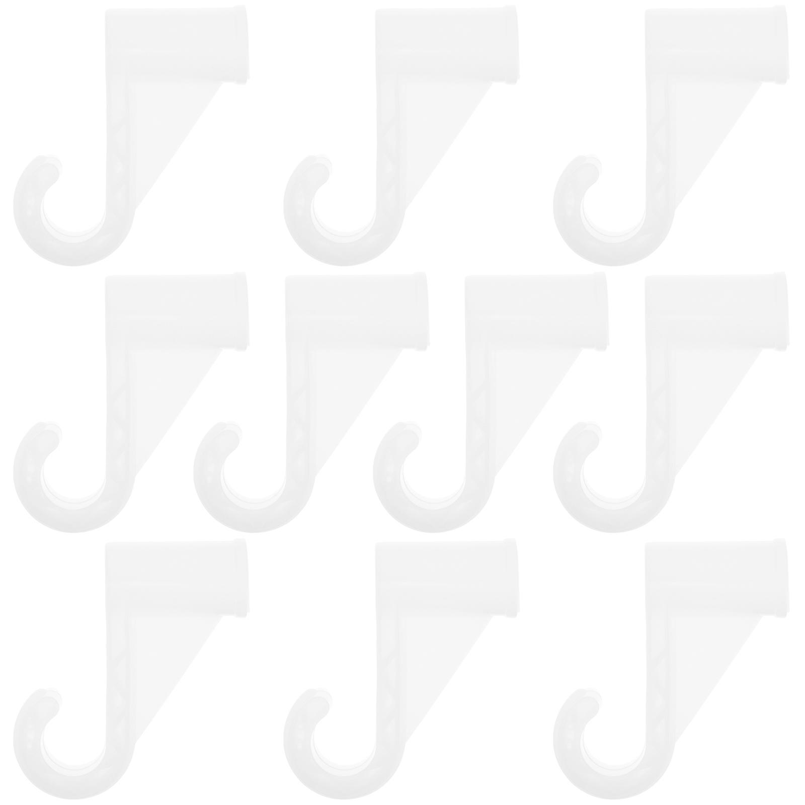 Wardrobe Hook Plastic Closet Rod Holder for Closet 10Pcs White Hooks