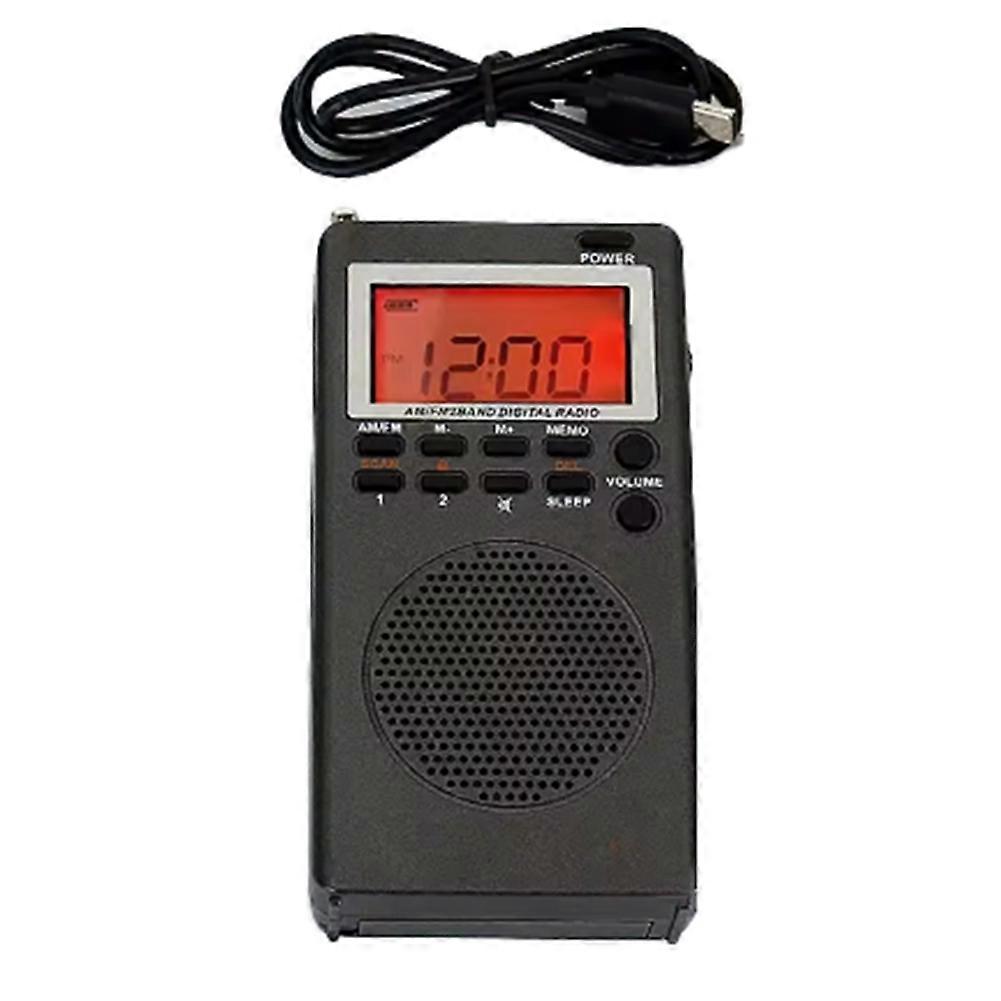 Mini Portable FM AM Radio 9K/10K Radios Receiver Built-in Speaker Backlight HD Display Screen Alarm Clock Sleep Timer