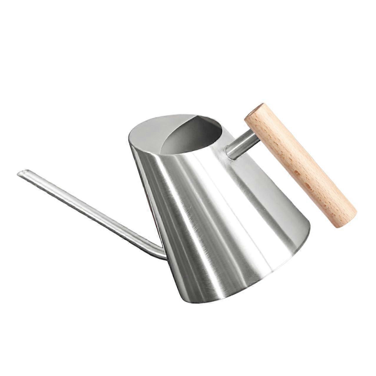 Long Spout Watering Can for Indoor Plants with Wooden Handle, LeakResistant ExtraLong Spout