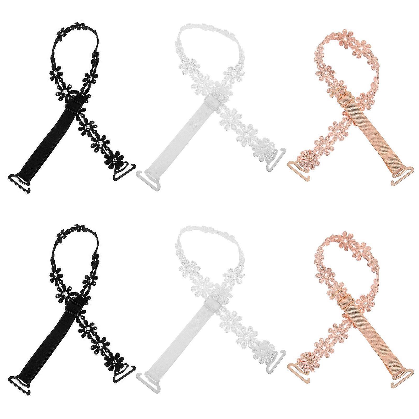 3对替换文胸带蕾丝花文胸带可调节文胸肩带女士