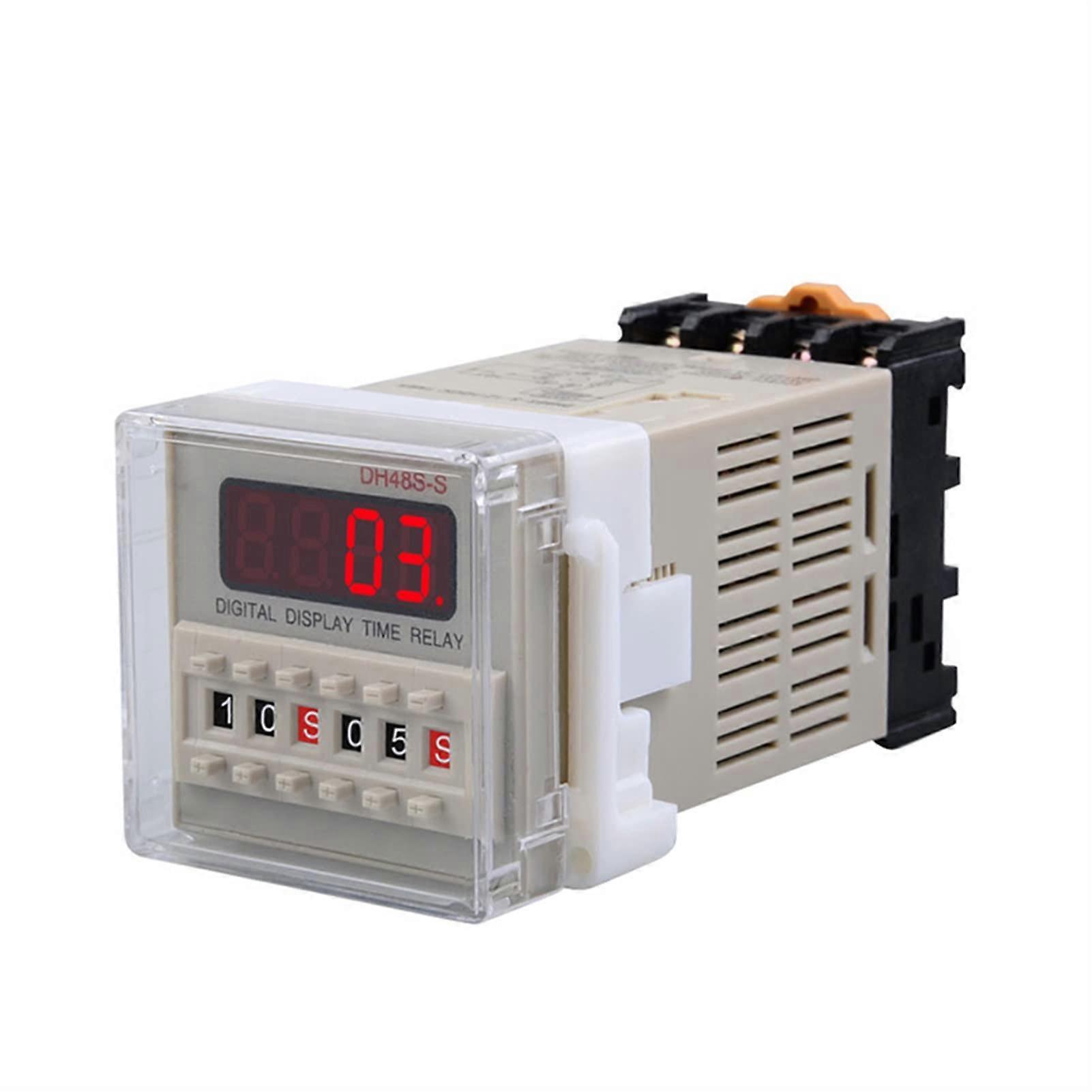 DH48SS 12V Time Delay Relay with Socket SPDT Instant Reset Programmable Timer for Automation