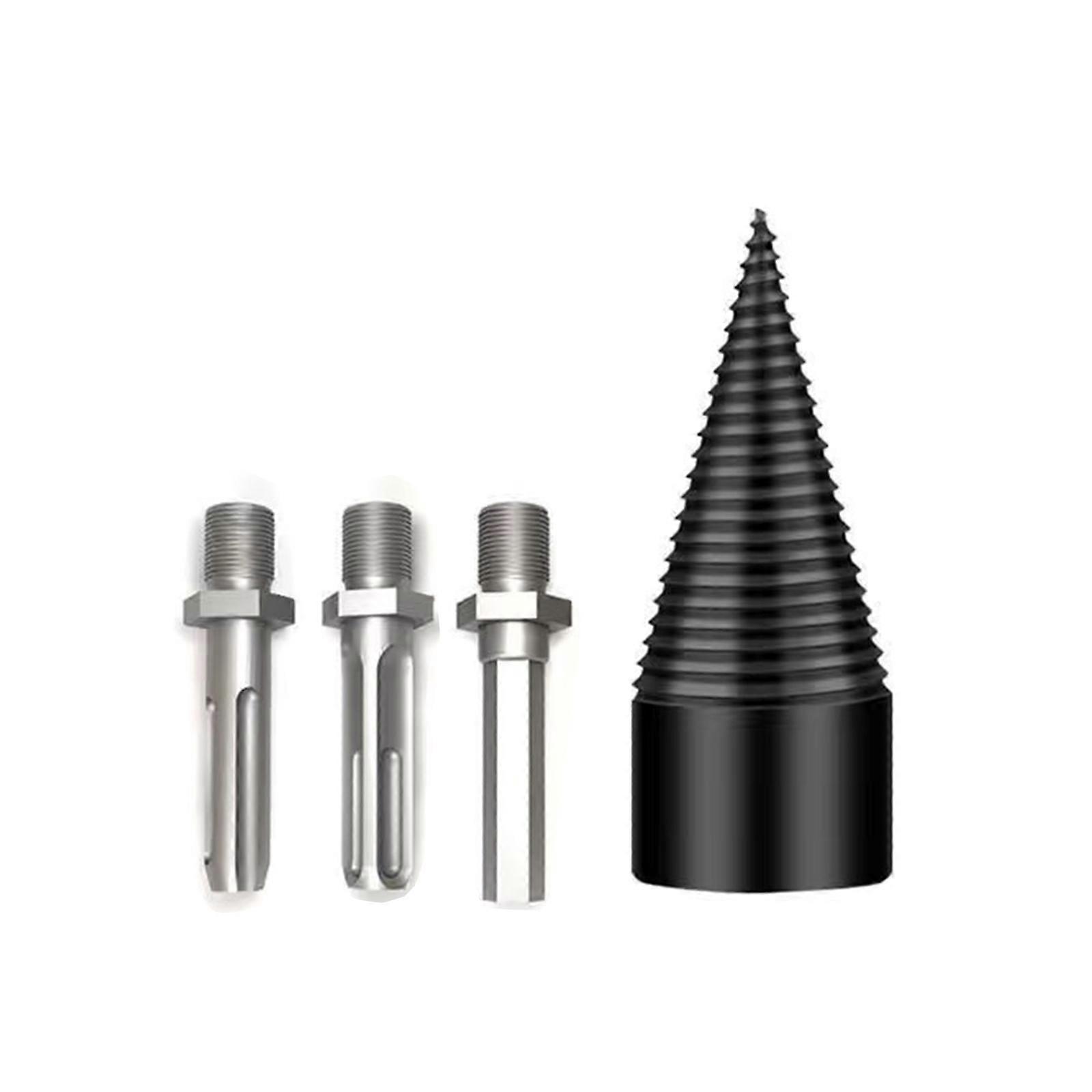 Multipurpose Wood  Splitter Drill Bits with 3 Connection Rods Efficiency Wood Drill for DIY Enthusiasts & Professional Multicolor