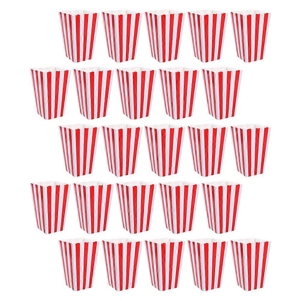 Popcorn Cups Paper Popcorn Boxes for Food Service 25Pcs Classic Striped Style