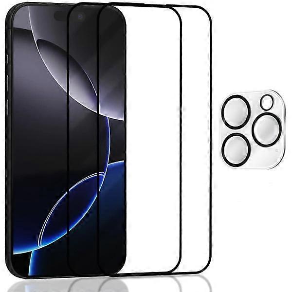 2-Pack compatible with Iphone 16 Pro Max Screen Protector & 1-Pack Lens Protector - Tempered Glass 9H - Super Quality 3D