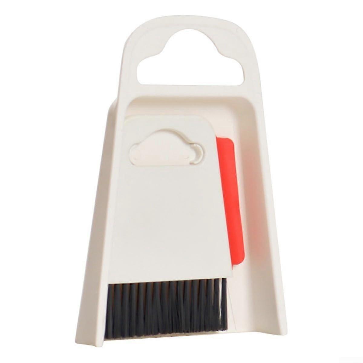 Space Saving Brush and Dustpan Set Ergonomic Handle Soft Bristle Brush Durable Plastic Dustpan Compact Kitchen Cleaning