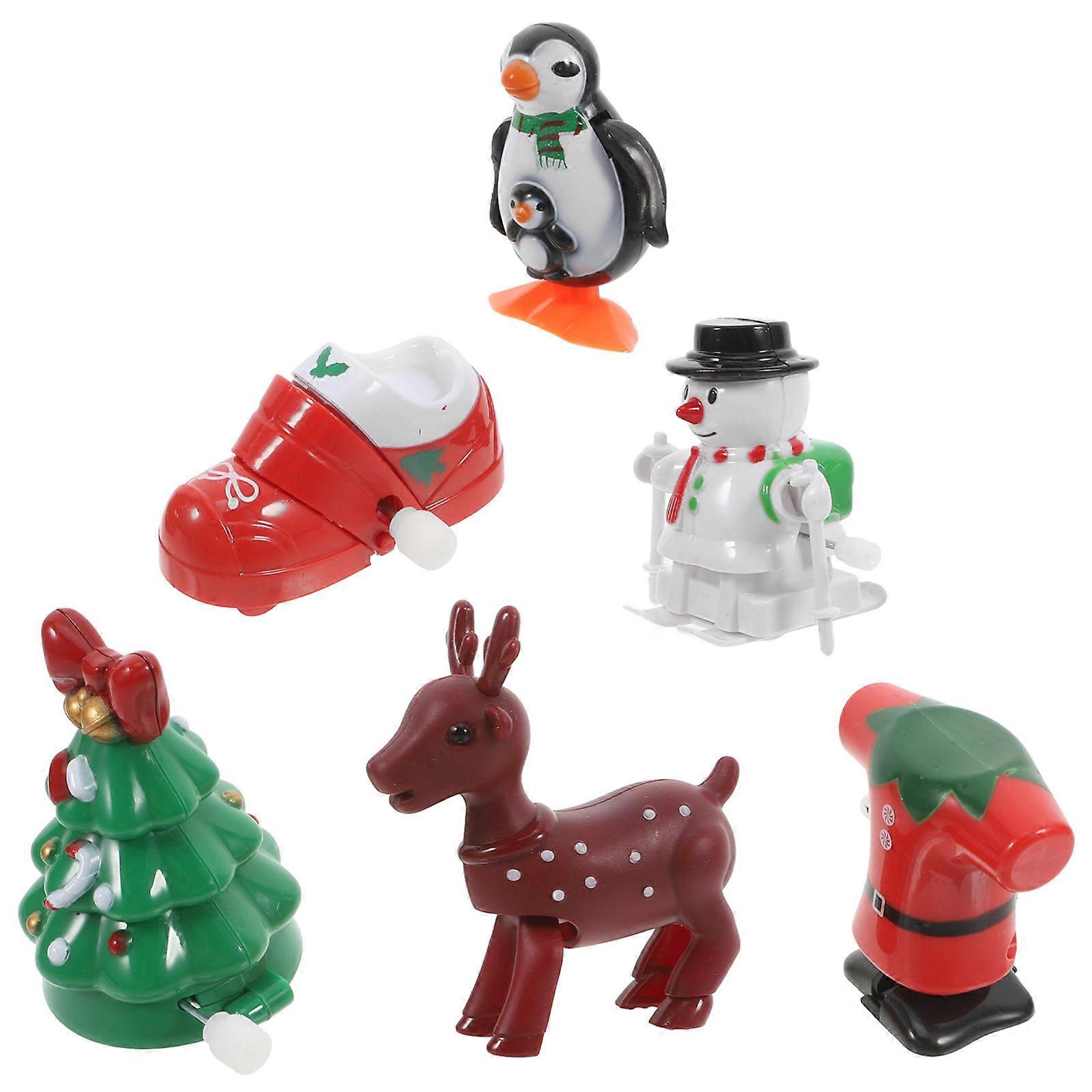6Pcs Plastic Christmas Wind Up Toys for Party Use Assorted Set