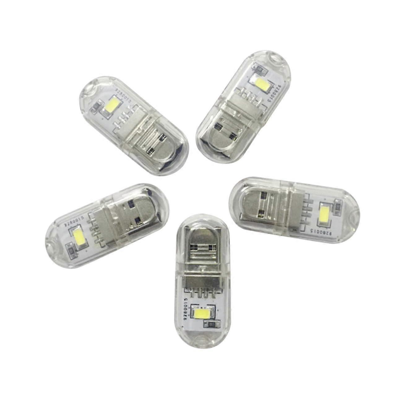 USB LED Night Light, Compact Keychain Lamp for Laptop, Camping, Emergency, Silver